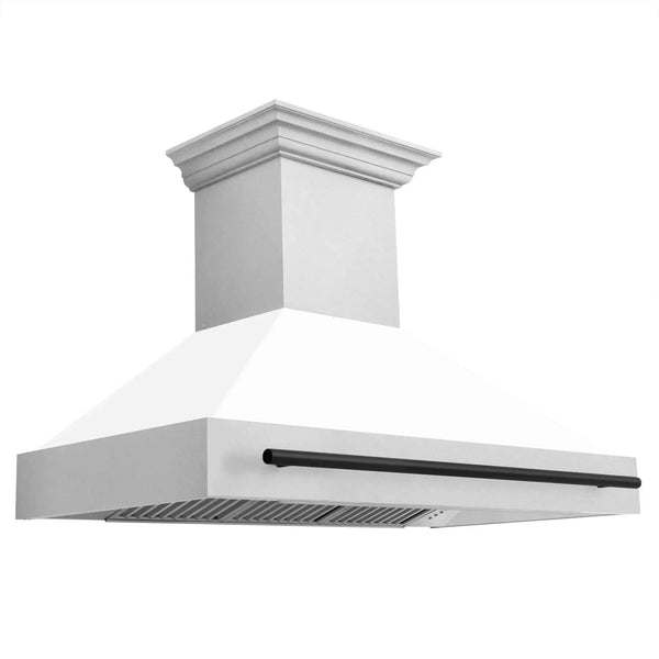 ZLINE 48" Autograph DuraSnow White Range Hood 8654SNZ-WM48-MB