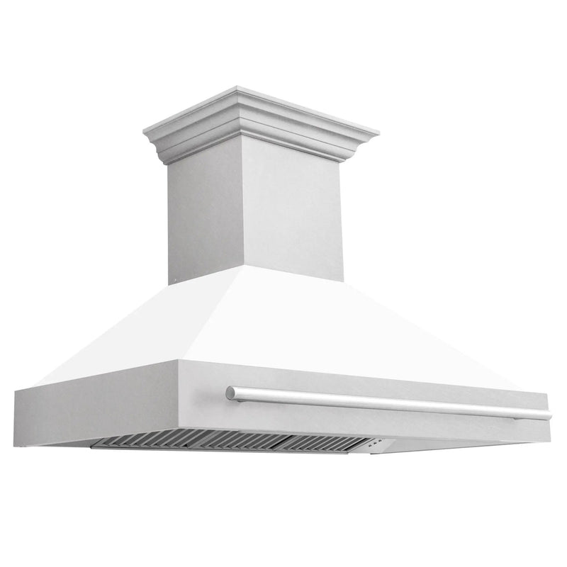 ZLINE 48" Autograph DuraSnow White Stainless Wall Range Hood 8654SNX-WM-48 by Farmhouse Kitchen and Bath
