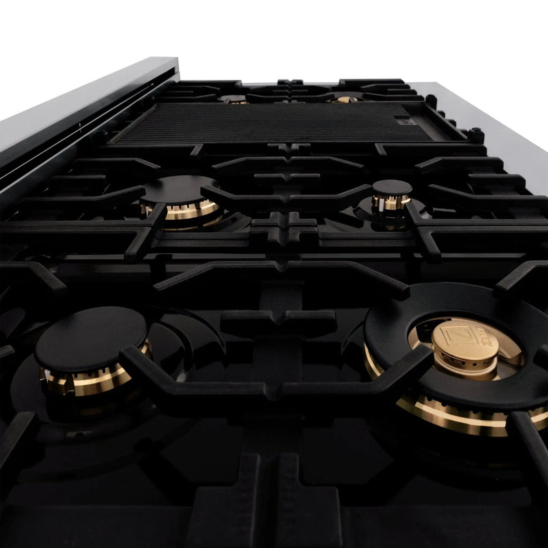 ZLINE 48" Autograph Edition, Dual Fuel Range, RAZ-48-MB by Farmhouse Kitchen and Bath