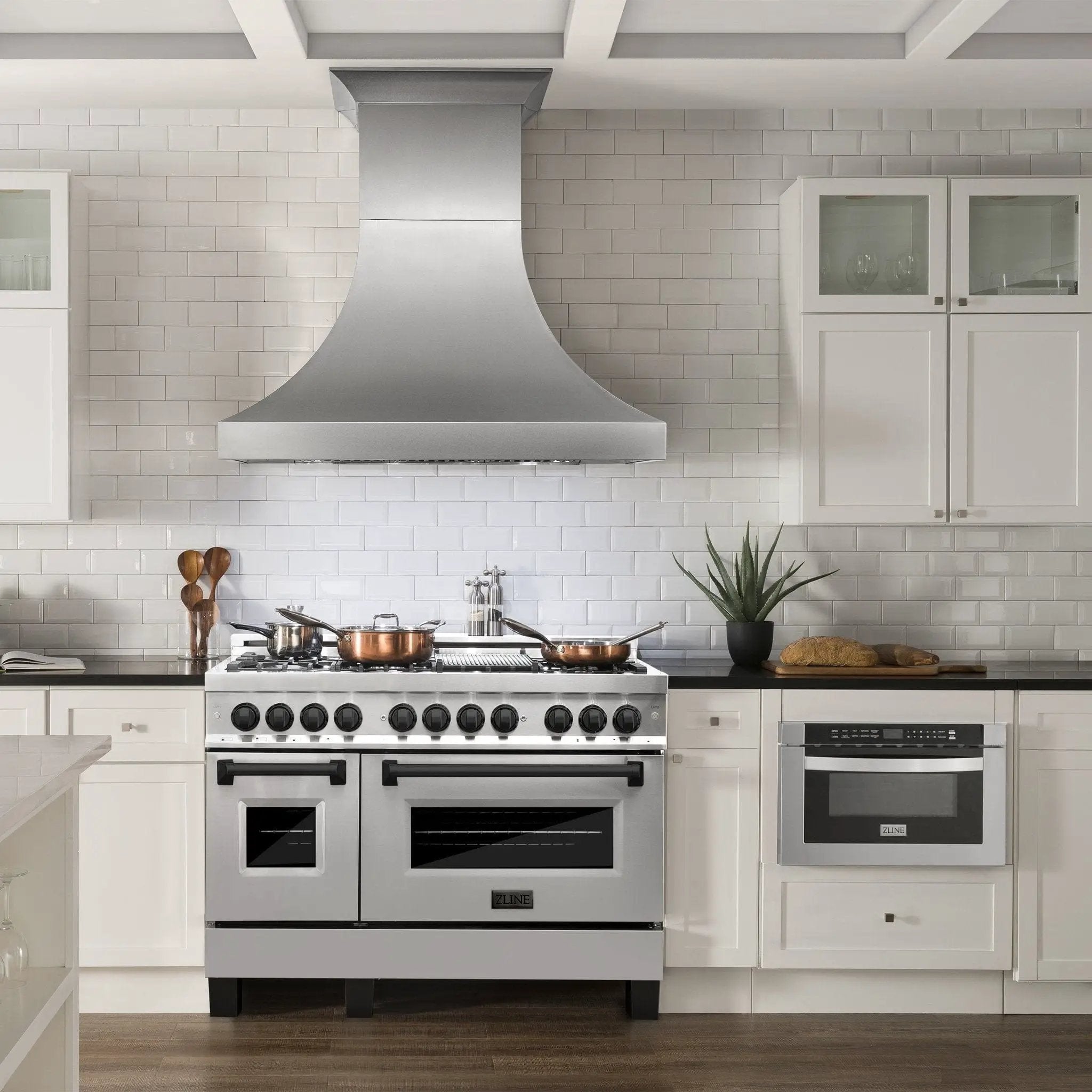 ZLINE 48" Autograph Edition, Dual Fuel Range, RAZ-48-MB by Farmhouse Kitchen and Bath