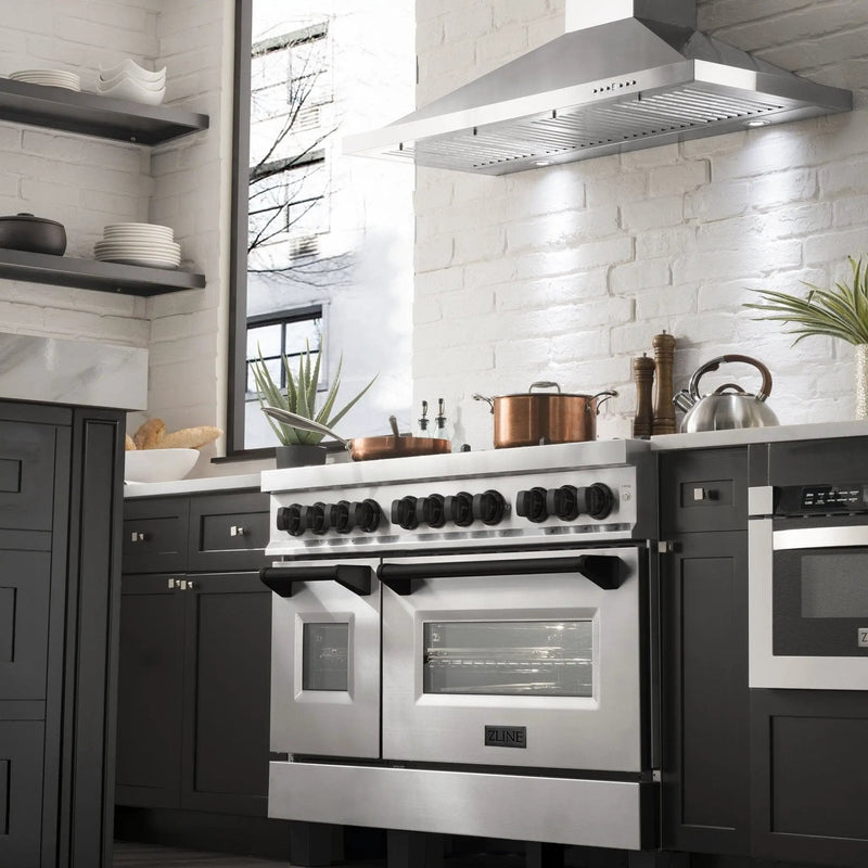 ZLINE 48" Autograph Edition, Dual Fuel Range, RAZ-48-MB by Farmhouse Kitchen and Bath