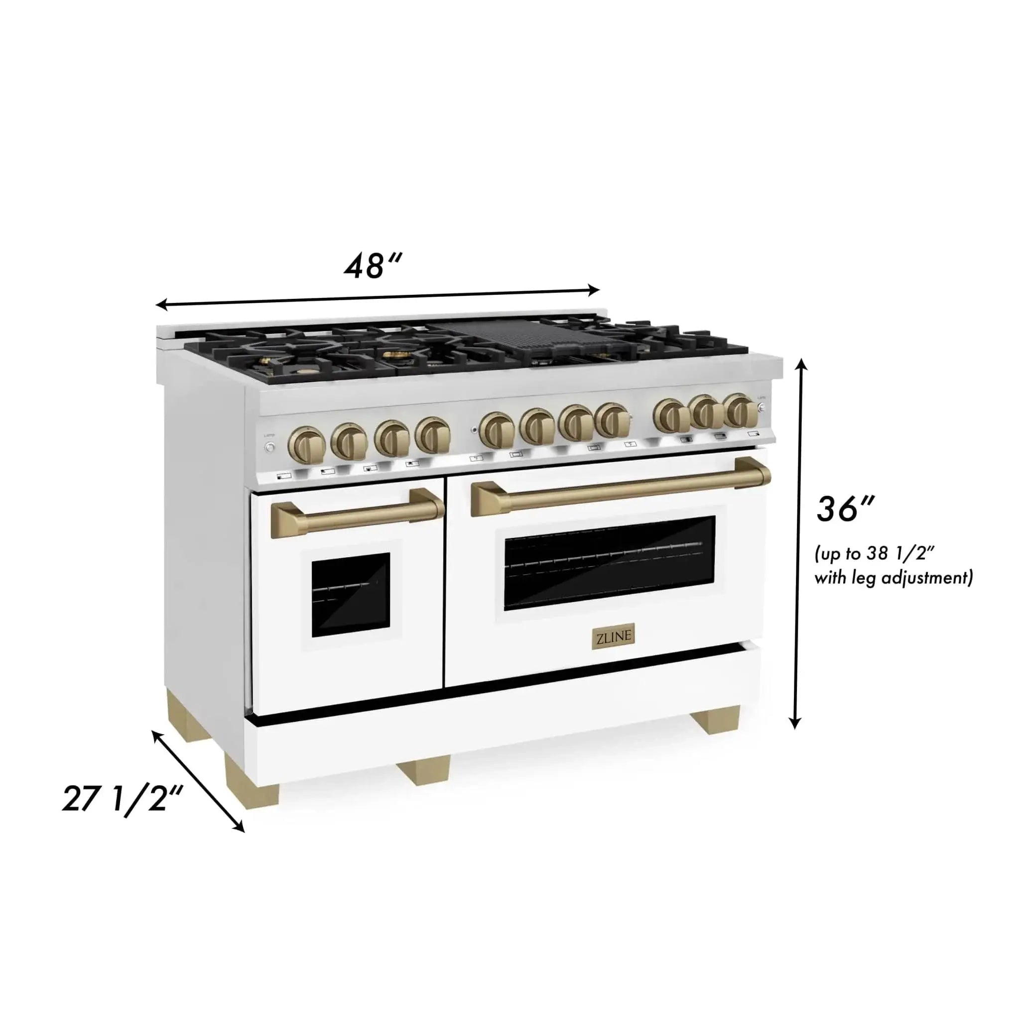 ZLINE 48" Autograph Edition, Dual Fuel Range, RAZ-WM-48-CB by Farmhouse Kitchen and Bath