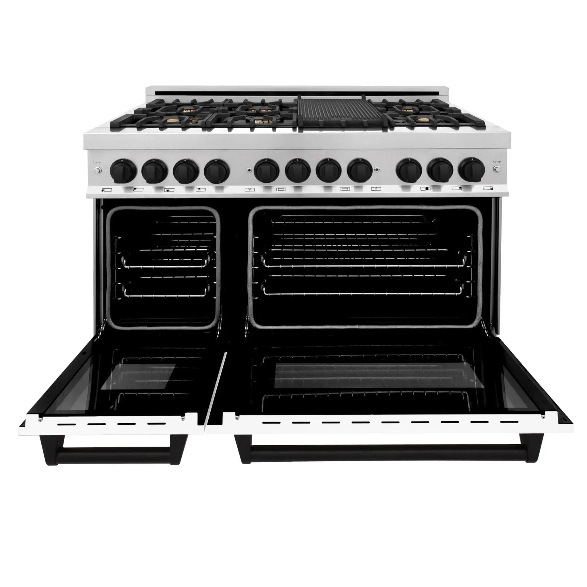 ZLINE 48" Autograph Edition, Dual Fuel Range, White Door, RAZ-WM-48-MB by Farmhouse Kitchen and Bath
