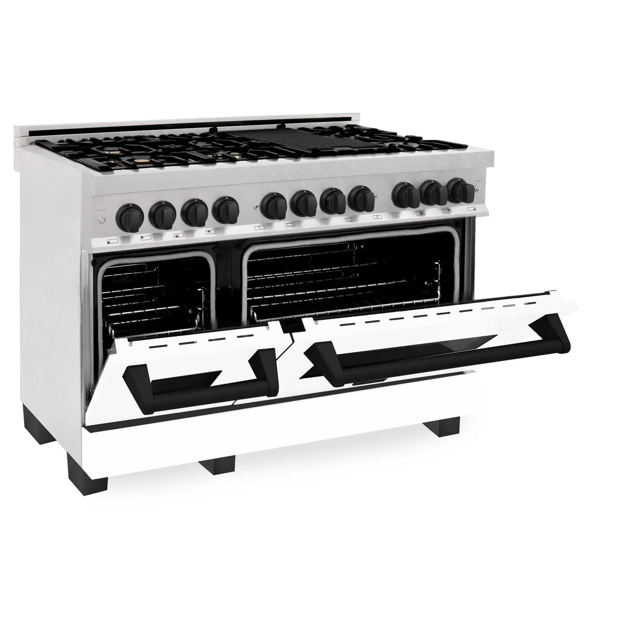 ZLINE 48" Autograph, Range, Dual Fuel, White door, RASZ-WM-48-MB by Farmhouse Kitchen and Bath