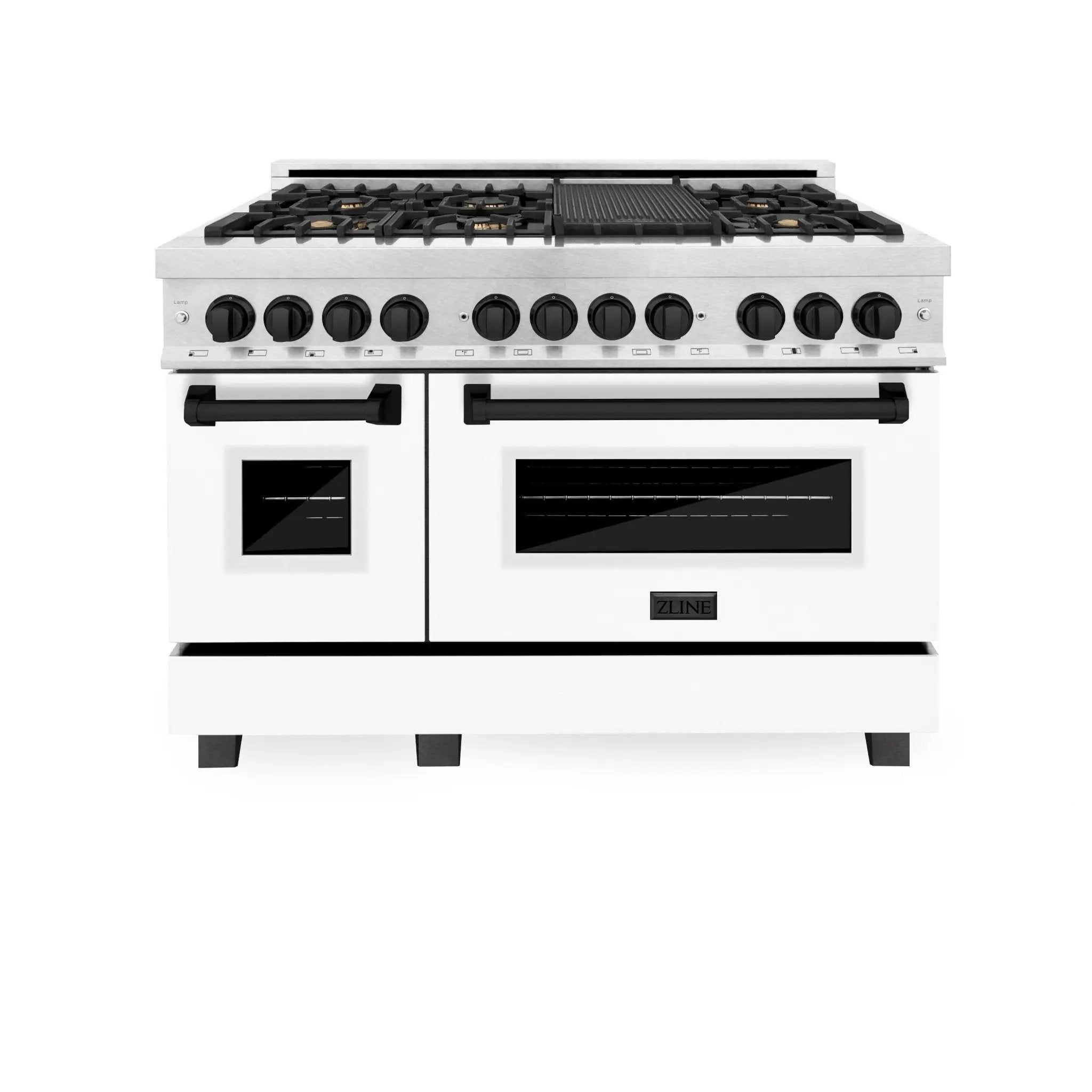 ZLINE 48" Autograph, Range, Dual Fuel, White door, RASZ-WM-48-MB by Farmhouse Kitchen and Bath