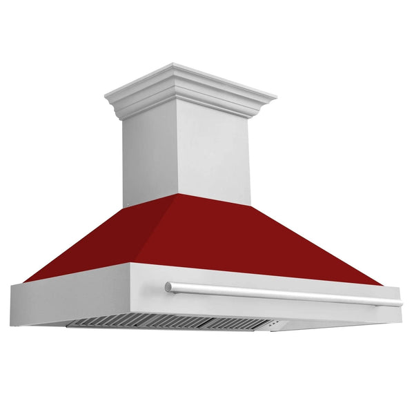 ZLINE 48" Autograph Stainless Red Wall Range Hood 8654STX-RG-48