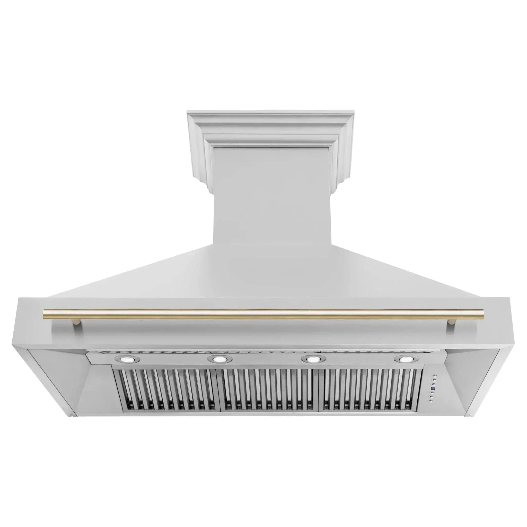 ZLINE 48" Autograph Stainless Wall Range Hood, 8654STZ-48-G by Farmhouse Kitchen and Bath