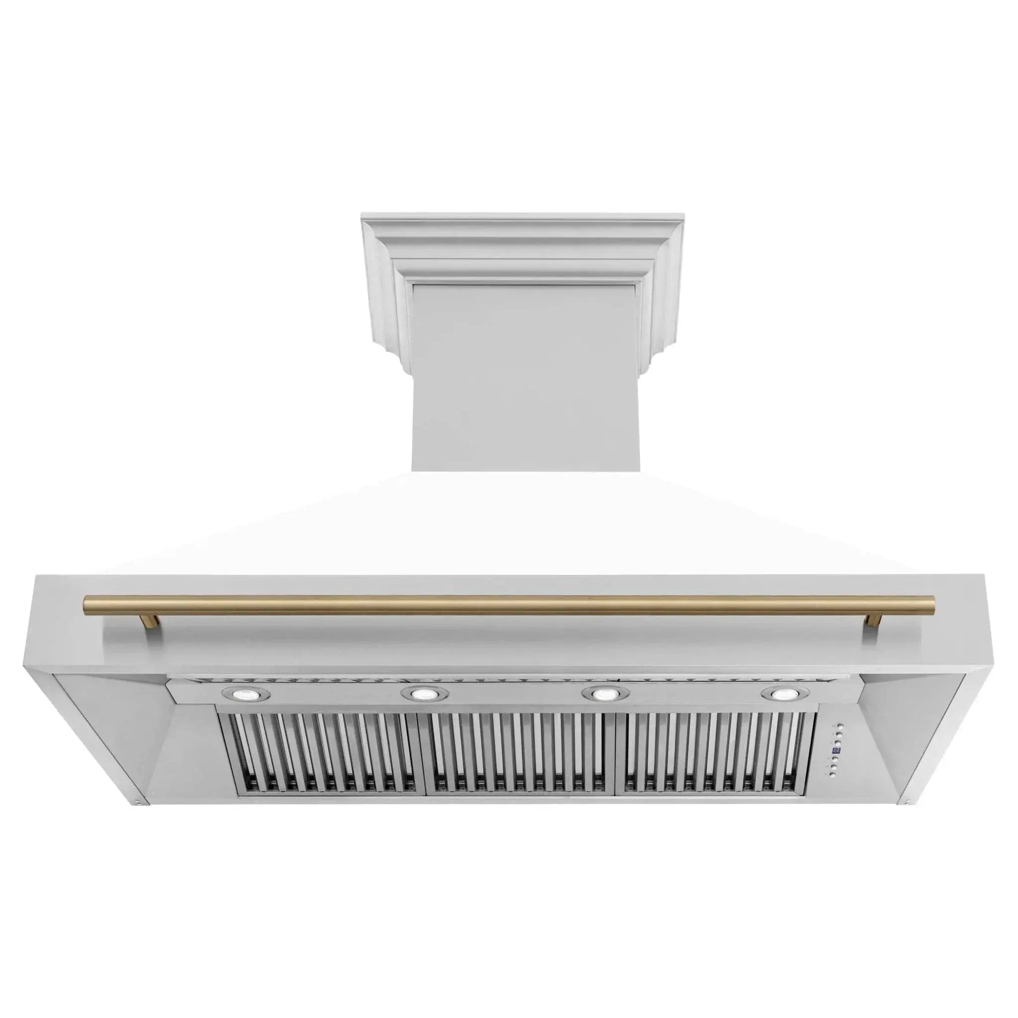 ZLINE 48" Autograph Stainless Wall Range Hood, 8654STZ-WM48-CB by Farmhouse Kitchen and Bath