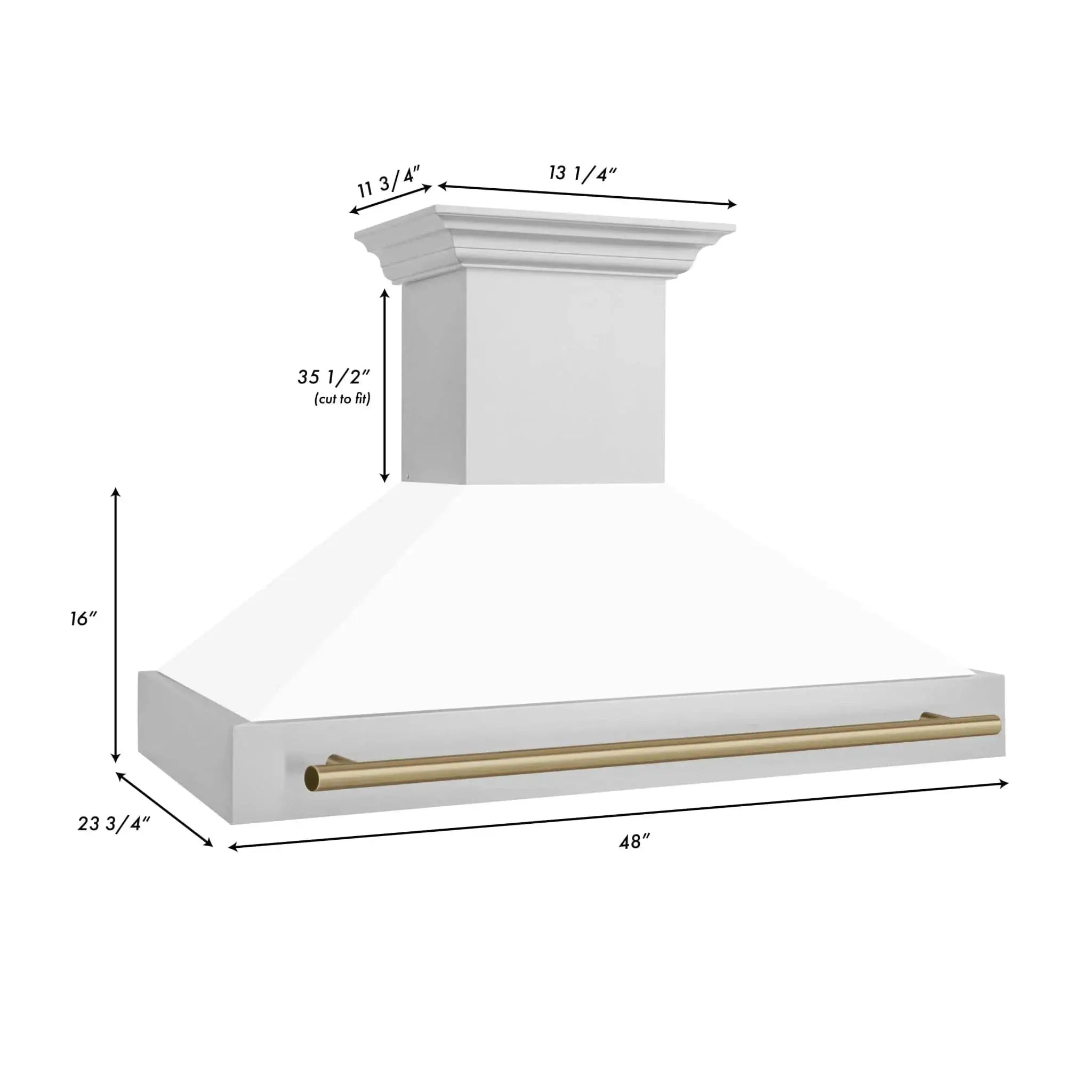 ZLINE 48" Autograph Stainless Wall Range Hood, 8654STZ-WM48-CB by Farmhouse Kitchen and Bath