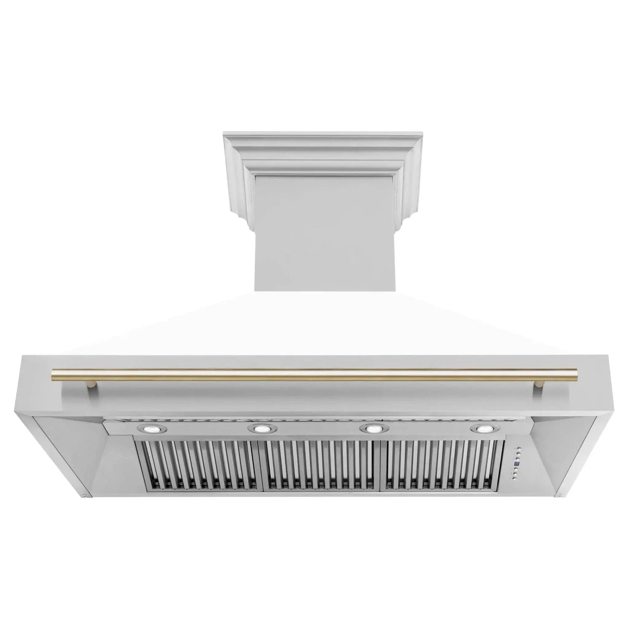 ZLINE 48" Autograph Stainless Wall Range Hood, 8654STZ-WM48-G by Farmhouse Kitchen and Bath