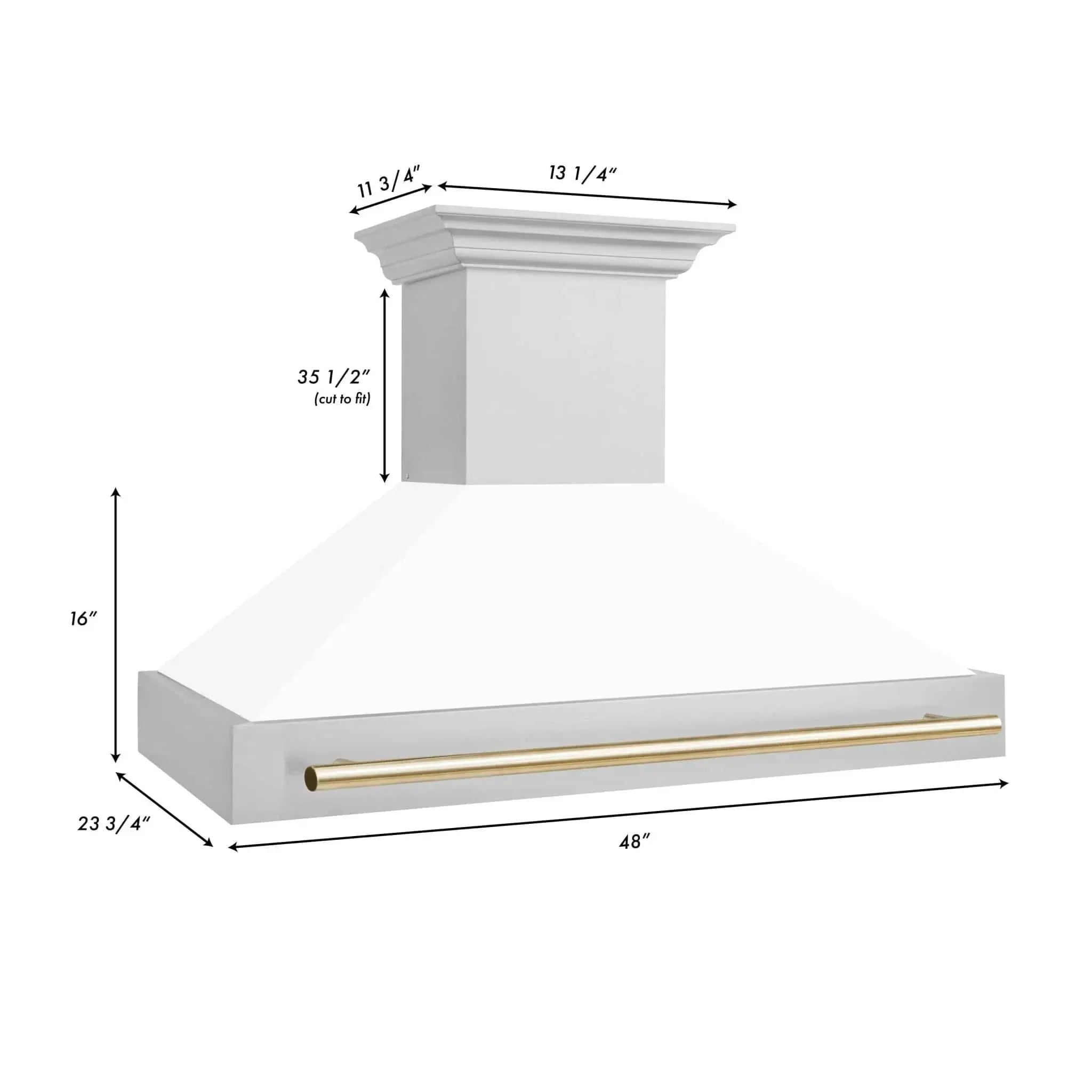 ZLINE 48" Autograph Stainless Wall Range Hood, 8654STZ-WM48-G by Farmhouse Kitchen and Bath