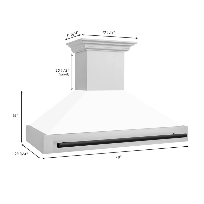 ZLINE 48" Autograph Stainless Wall Range Hood, 8654STZ-WM48-MB by Farmhouse Kitchen and Bath