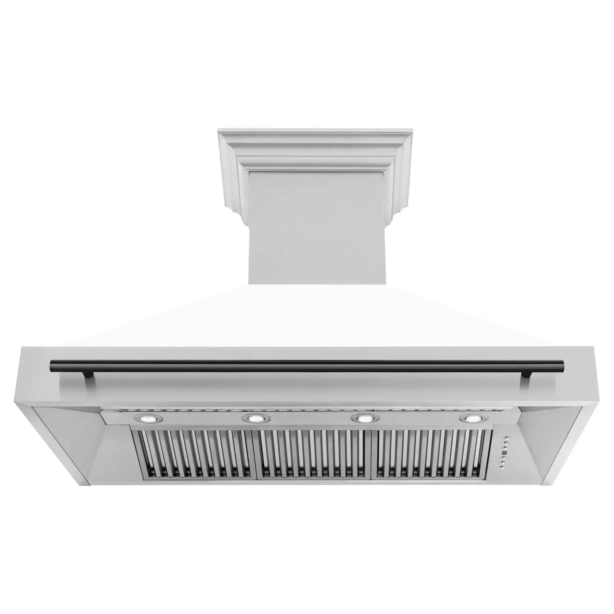 ZLINE 48" Autograph Stainless Wall Range Hood, 8654STZ-WM48-MB by Farmhouse Kitchen and Bath