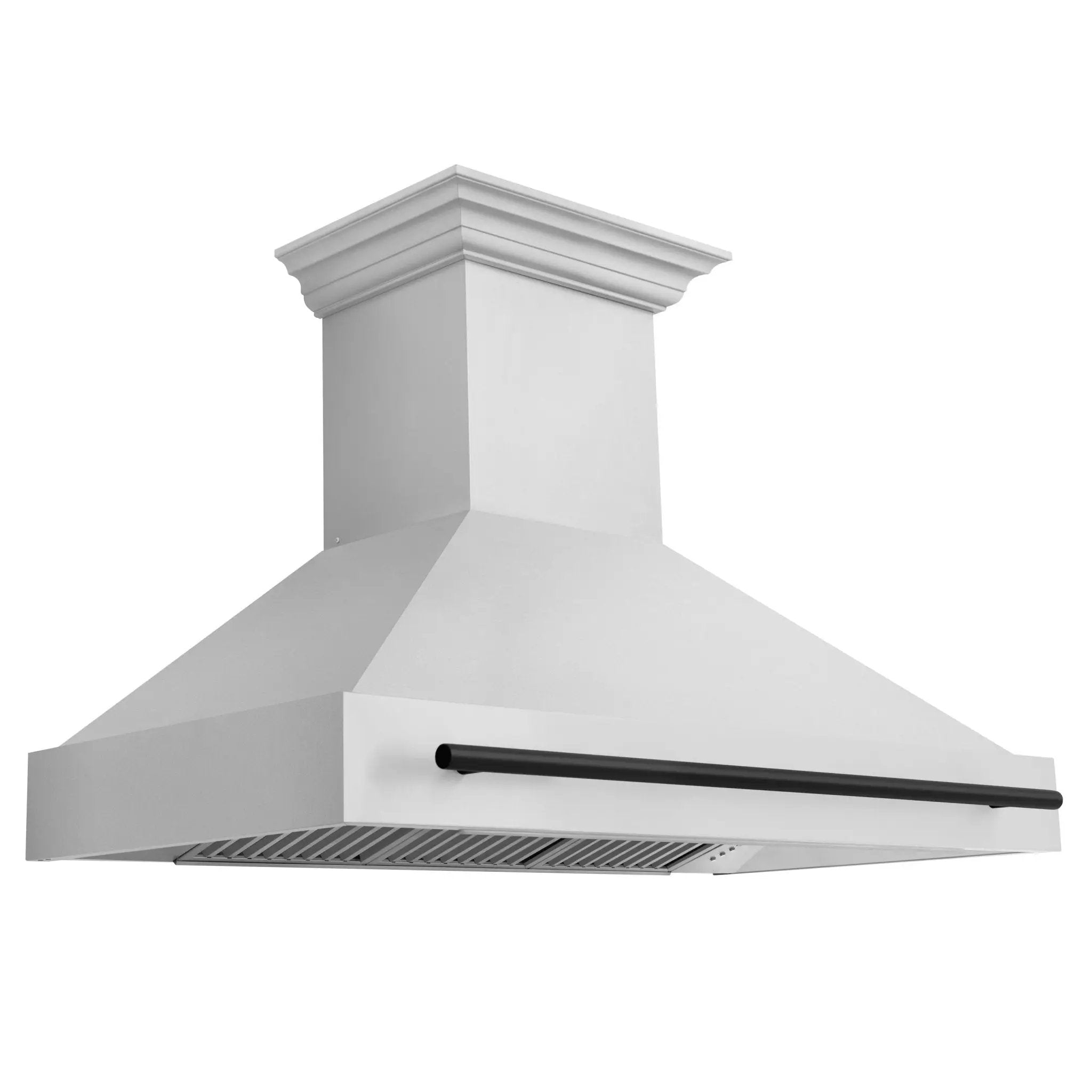ZLINE 48" Autograph Stainless Wall Range Hood, Black Handle 8654STZ-48-MB by Farmhouse Kitchen and Bath