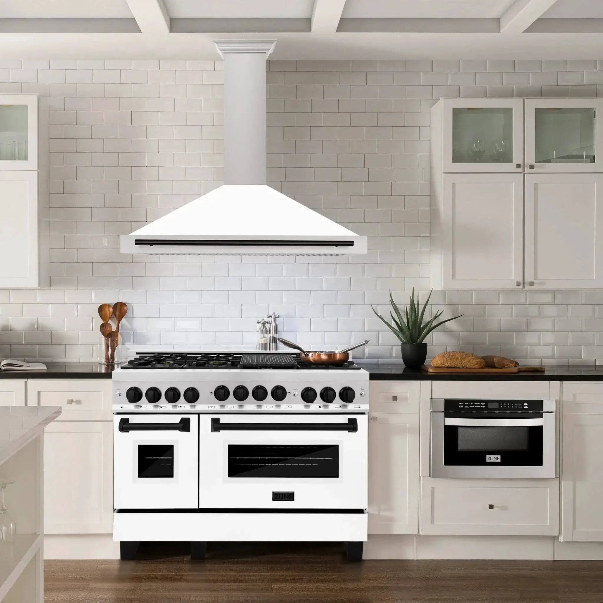 ZLINE 48" Autograph Stainless Wall Range Hood KB4STZ-WM48-MB by Farmhouse Kitchen and Bath