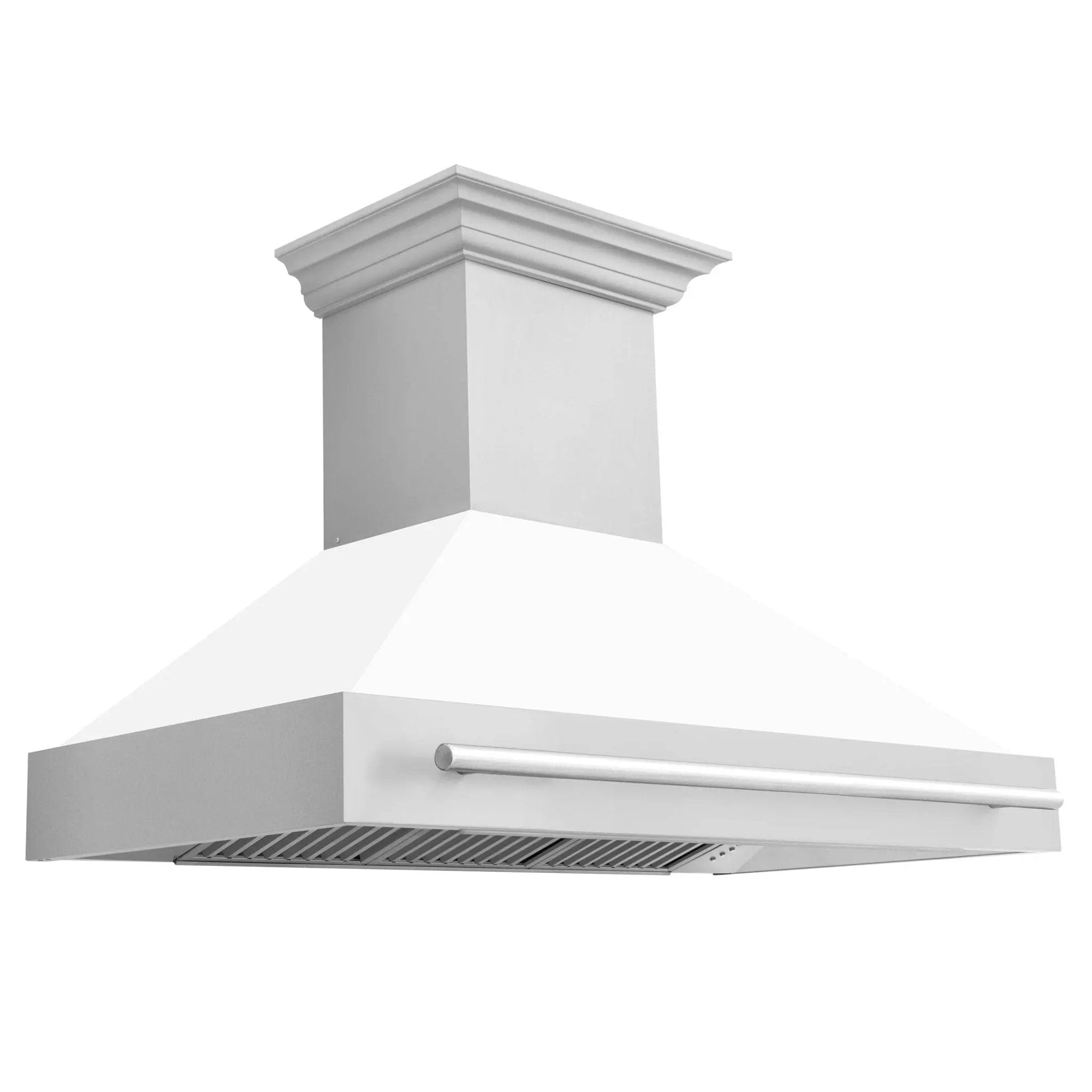 ZLINE 48" Autograph Stainless White Wall Range Hood 8654STX-WM-48 by Farmhouse Kitchen and Bath