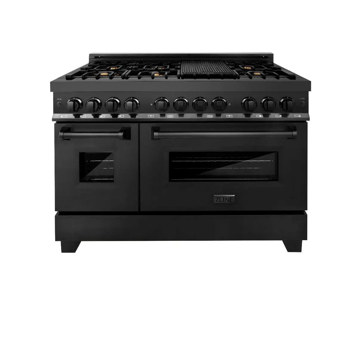 ZLINE 48" Black Stainless,Gas/Electric Range, Brass Burners, RAB-BR-48 by Farmhouse Kitchen and Bath