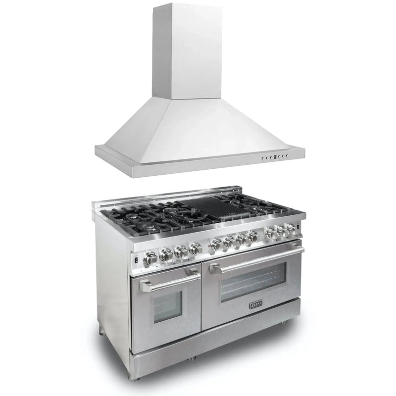 ZLINE 48" Bundle Range RA-SN-48 & Range Hood KB-48, 2KP-RASNRH48 by Farmhouse Kitchen and Bath
