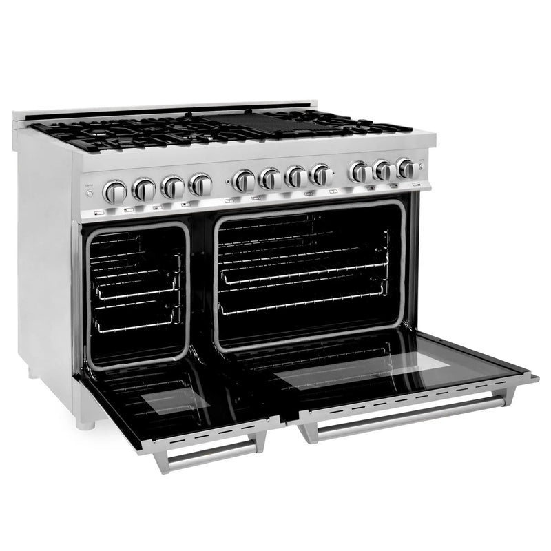 ZLINE 48" Bundle, Range RA48 & Wall Range Hood KB-48, 2KP-RARH48 by Farmhouse Kitchen and Bath