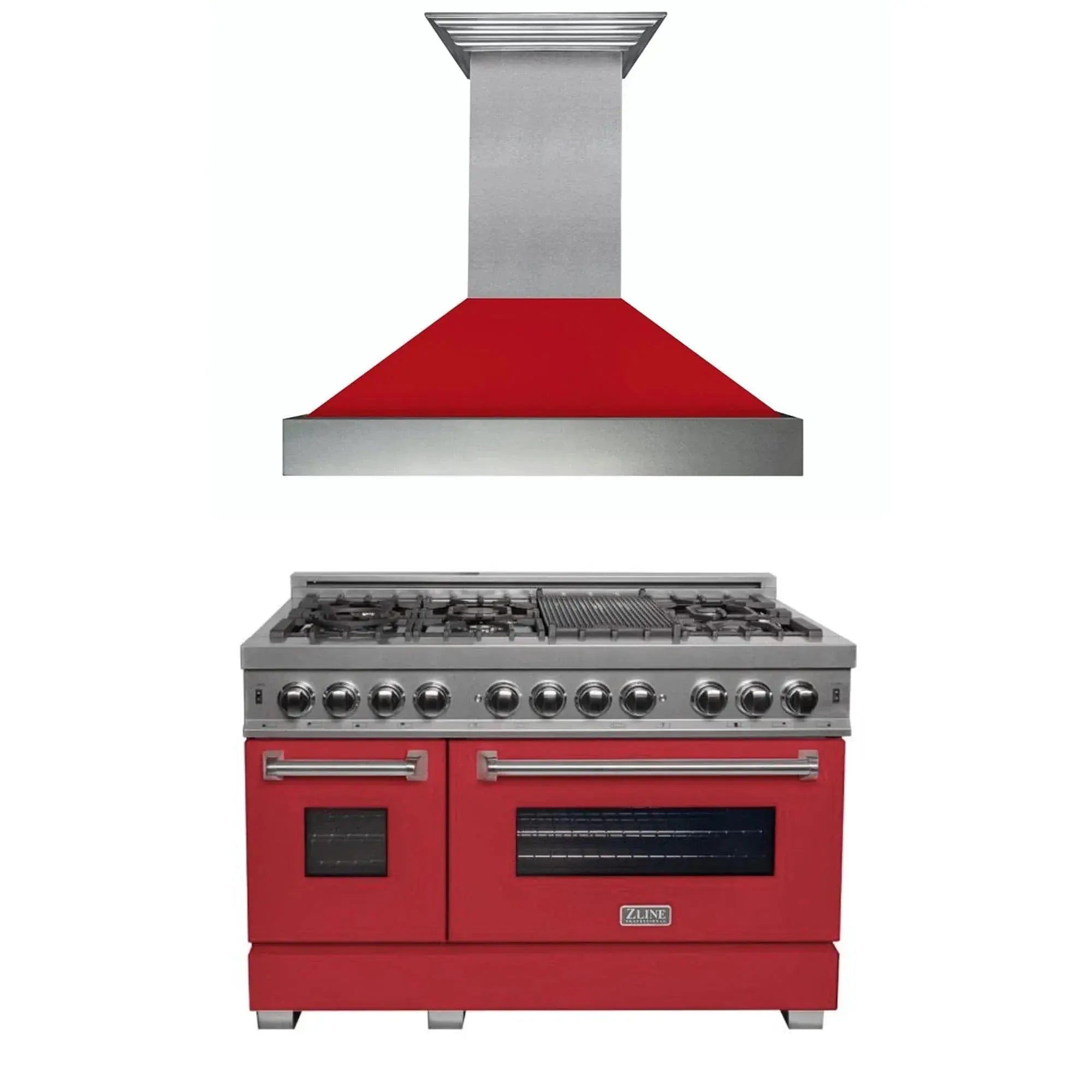 ZLINE 48" Bundle Range RAS-RM-48 & Range Hood 8654RM-48, 2KP-RASRMRH48 by Farmhouse Kitchen and Bath
