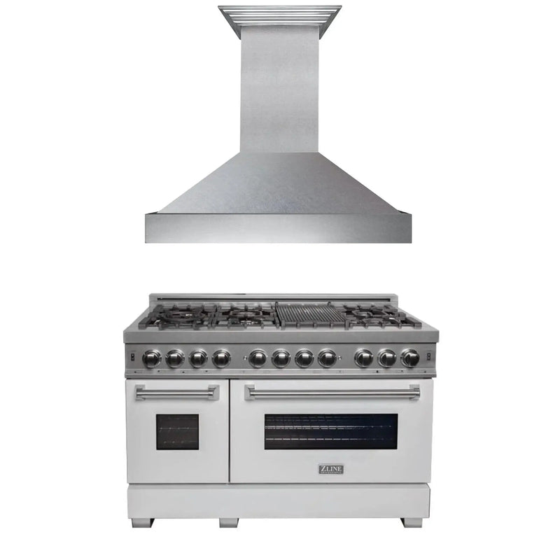 ZLINE 48" Bundle Range RAS-WM-48 & Range Hood 8654WM-48, 2KP-RASWMRH48 by Farmhouse Kitchen and Bath
