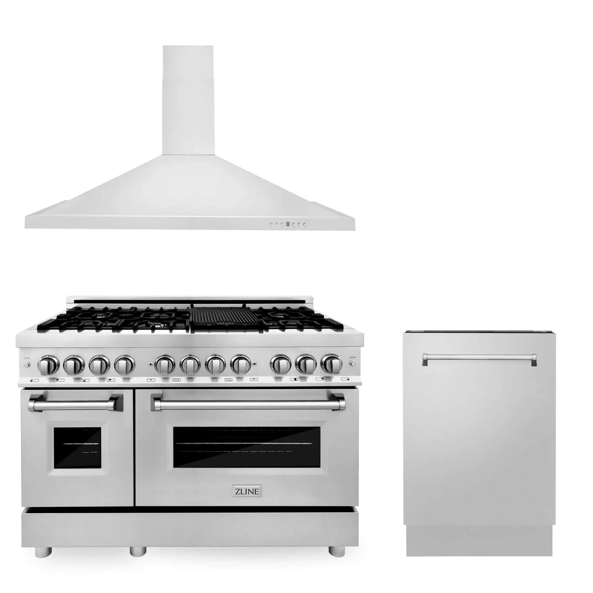 ZLINE 48" Bundled Stainless DualRange RangeHood Dishwasher 3KP-RARH48-DWV by Farmhouse Kitchen and Bath