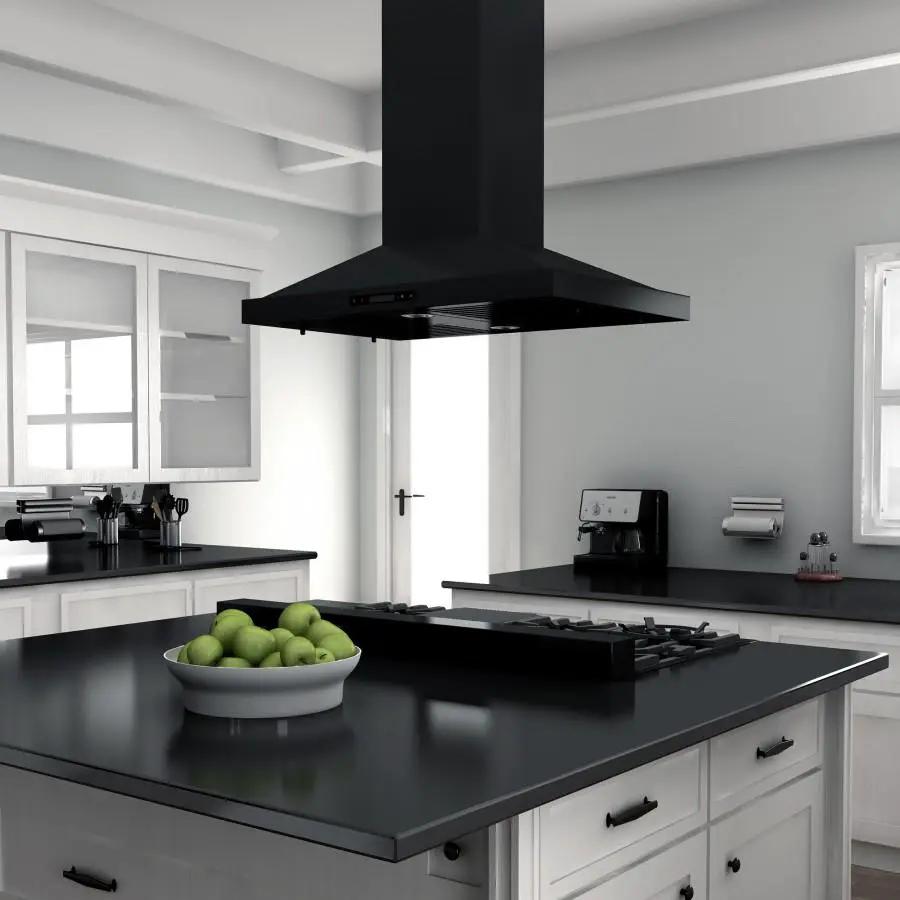 ZLINE 48" Ceramic Rangetop in Black Stainless with 7 Gas Burners, RTB-48 by Farmhouse Kitchen and Bath
