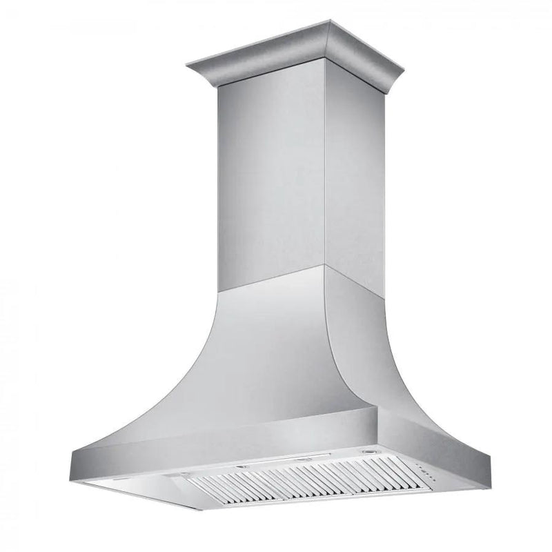 ZLINE 48" Designer Snow Stainless Finish Wall Range Hood, 8632S-48 by Farmhouse Kitchen and Bath