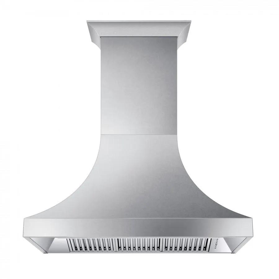 ZLINE 48" Designer Snow Stainless Finish Wall Range Hood, 8632S-48 by Farmhouse Kitchen and Bath