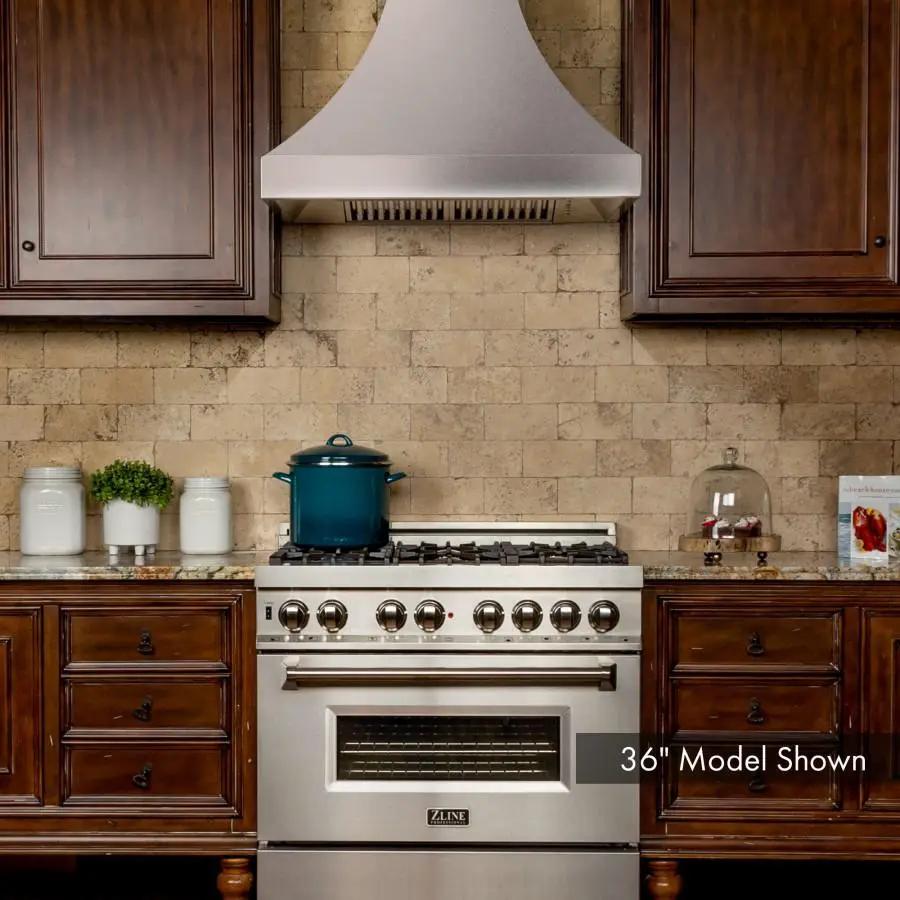 ZLINE 48" Designer Snow Stainless Finish Wall Range Hood, 8632S-48 by Farmhouse Kitchen and Bath