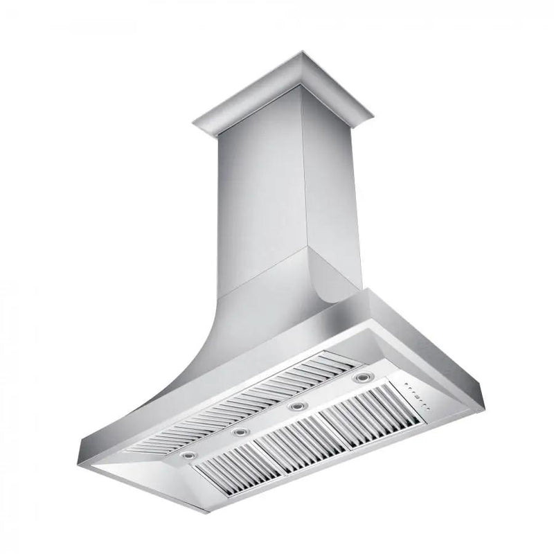 ZLINE 48" Designer Snow Stainless Finish Wall Range Hood, 8632S-48 by Farmhouse Kitchen and Bath