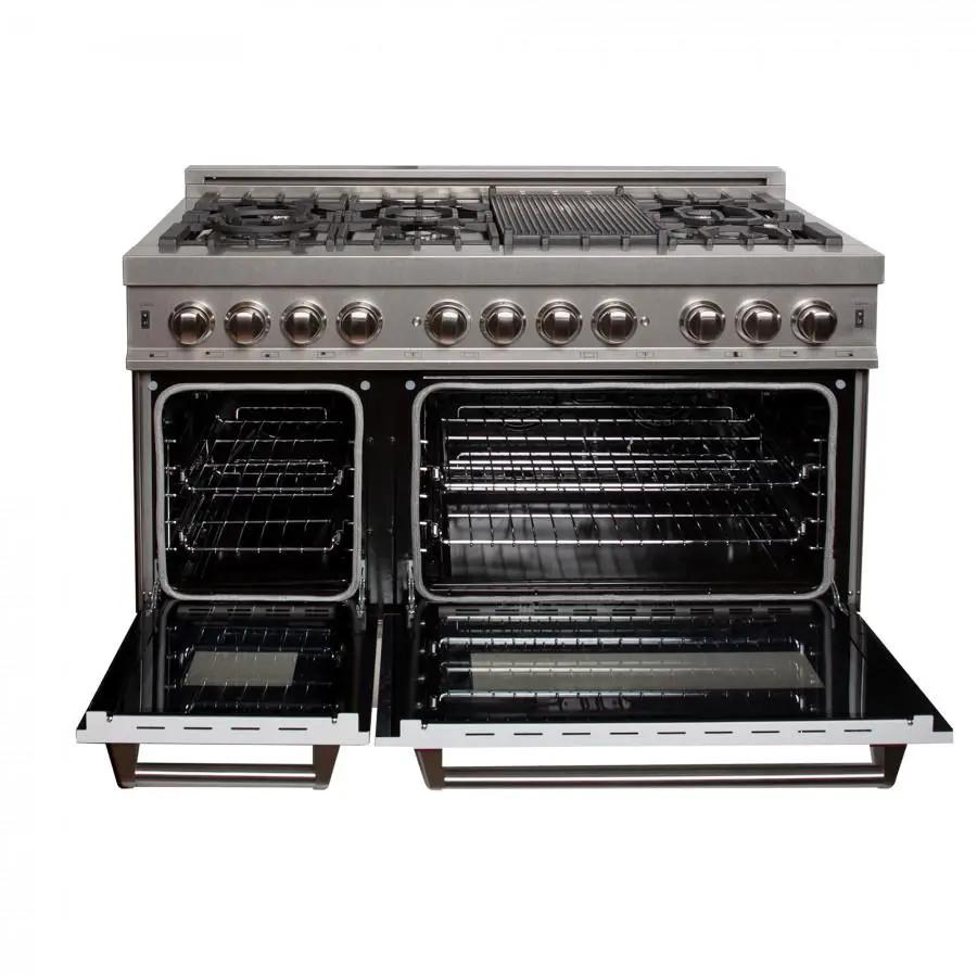 ZLINE 48" Dual Fuel Range Snow Stainless, White Matte Door, RAS-WM-48 by Farmhouse Kitchen and Bath