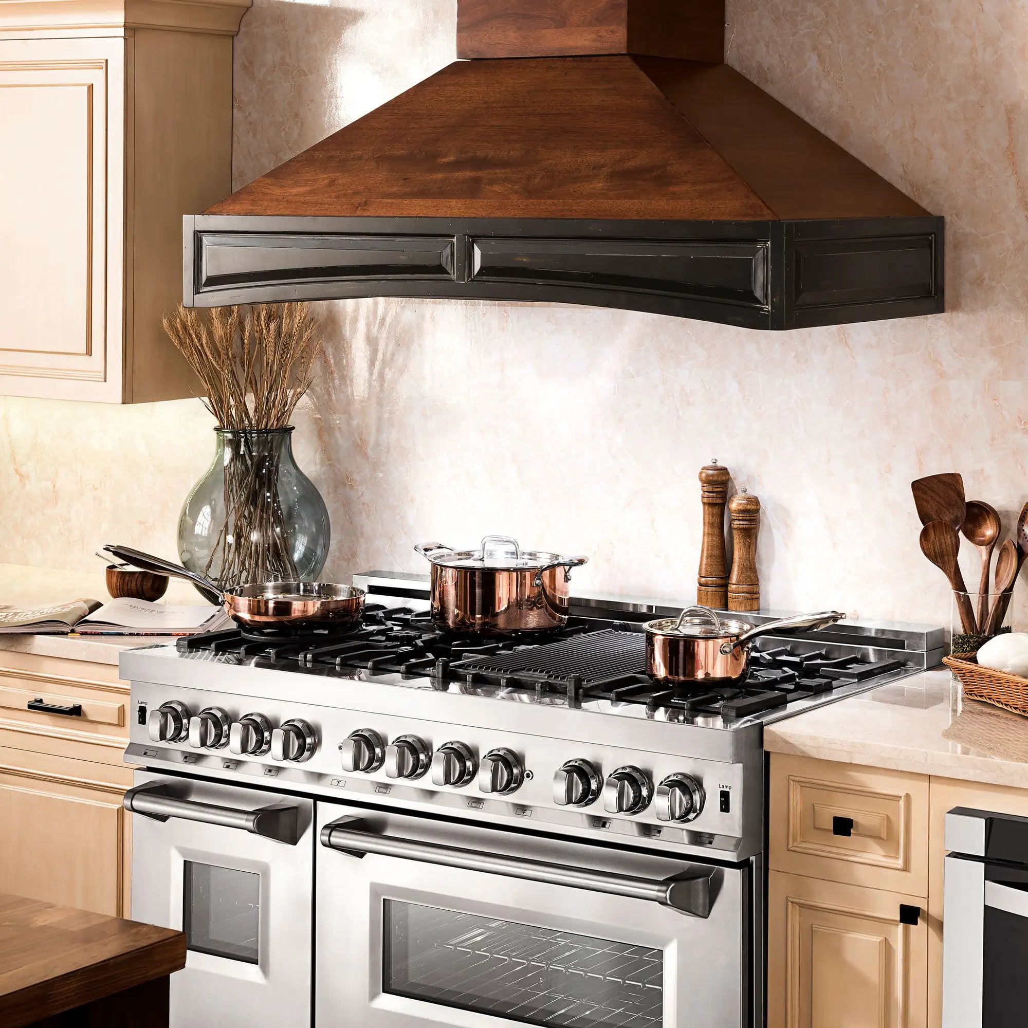 ZLINE 48" Dual Fuel Snow Stainless Range, Snow Stainless Door, RAS-SN-48 by Farmhouse Kitchen and Bath