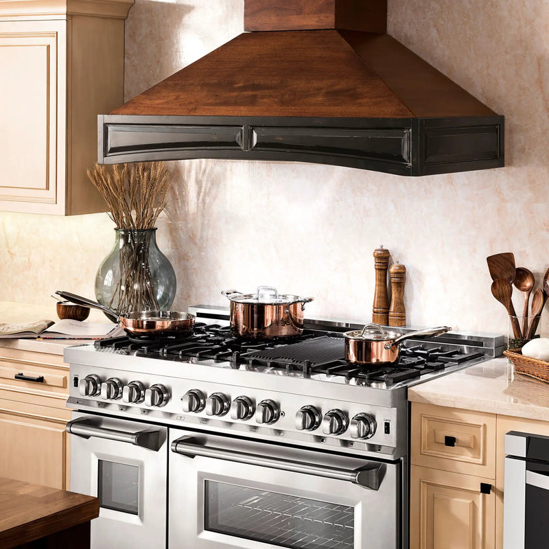 ZLINE 48" Dual Fuel Snow Stainless Range, Snow Stainless Door, RAS-SN-48 by Farmhouse Kitchen and Bath