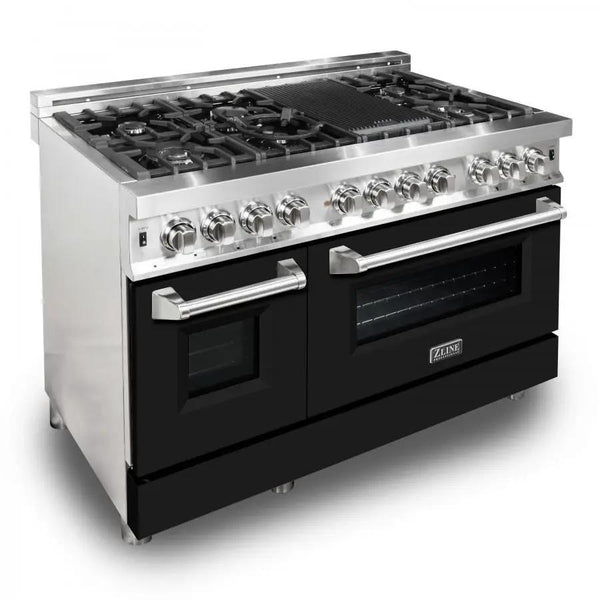 ZLINE 48" Professional Dual Fuel Range with Black Matte Door, RA-BLM-48, photo 2 of 5