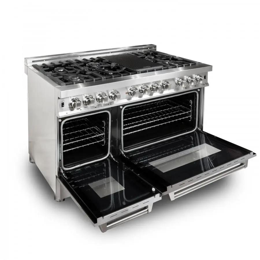 ZLINE 48" Professional Dual Fuel Range with Snow Finish Door, RA-SN-48 by Farmhouse Kitchen and Bath