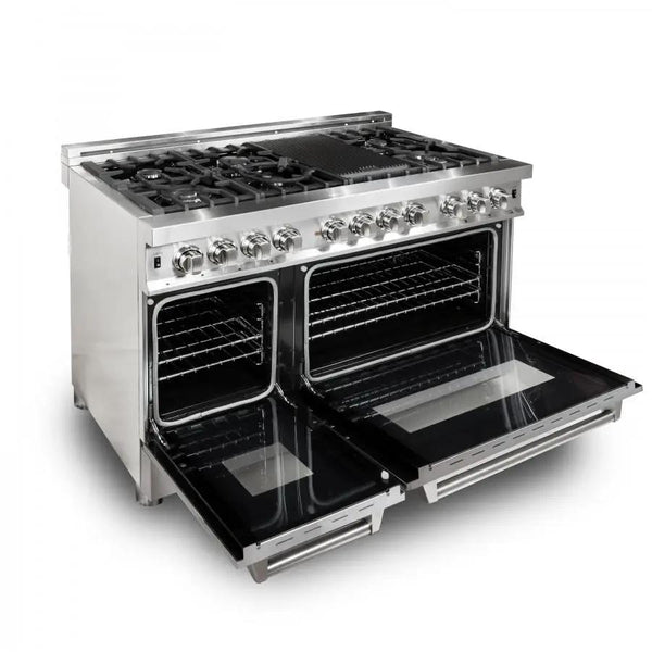 ZLINE 48" Professional Dual Fuel Range with Snow Finish Door, RA-SN-48, photo 2 of 4
