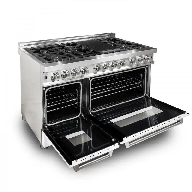 ZLINE 48" Professional Dual Fuel Range with White Matte Door, RA-WM-48 by Farmhouse Kitchen and Bath