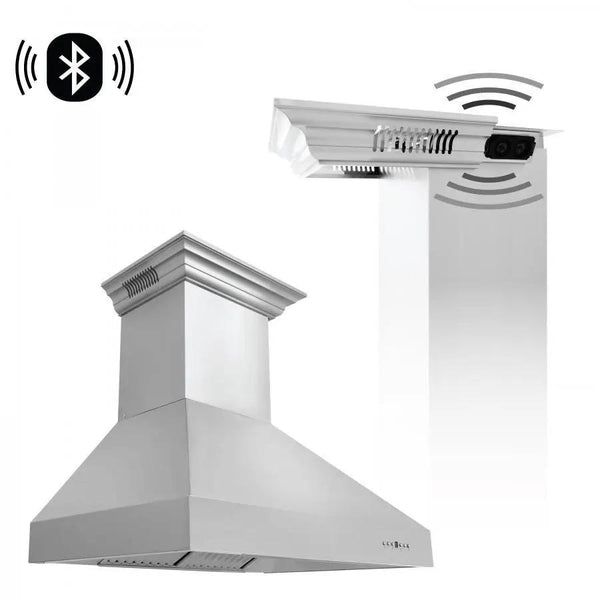 ZLINE 48" Professional Wall Range Hood, Built-in CrownSound® Bluetooth Speakers, 667CRN-BT-48, photo 2 of 12