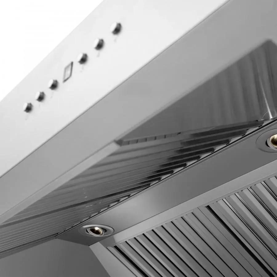 ZLINE 48" Professional Wall Range Hood, Built-in CrownSound® Bluetooth Speakers, 697CRN-BT-48 by Farmhouse Kitchen and Bath