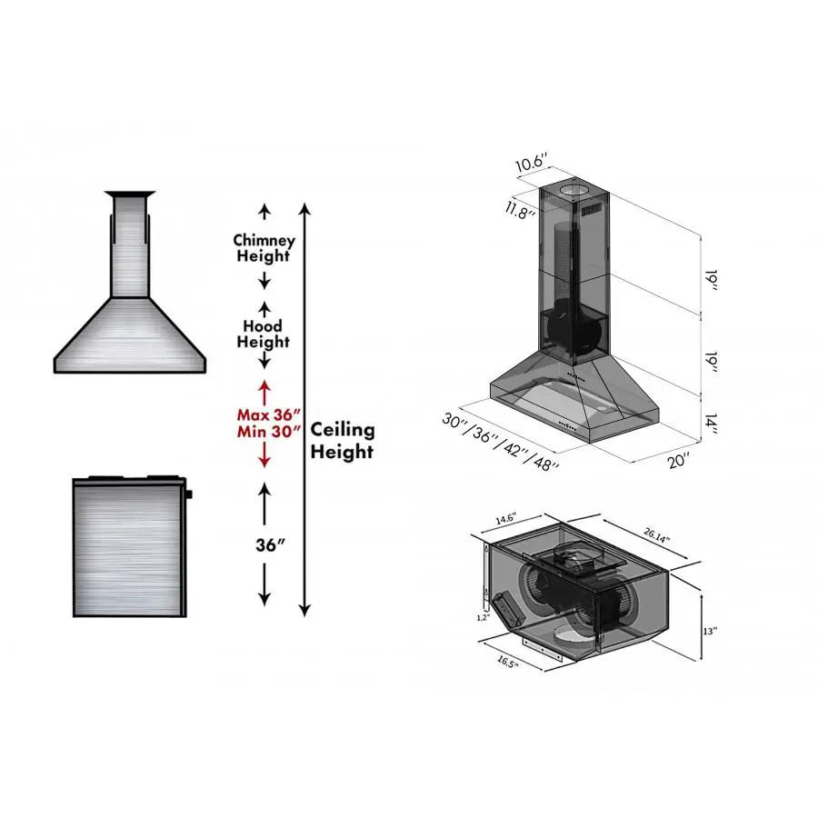 ZLINE 48" Remote Dual Blower Stainless Island Range Hood, 597i-RD-48 by Farmhouse Kitchen and Bath