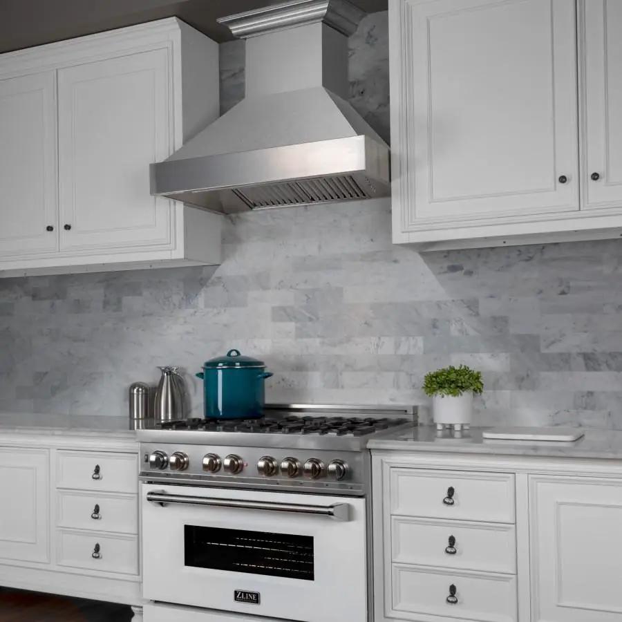 ZLINE 48" Snow Finish Range Hood with Snow Finish Shell, 8654SN-48 by Farmhouse Kitchen and Bath