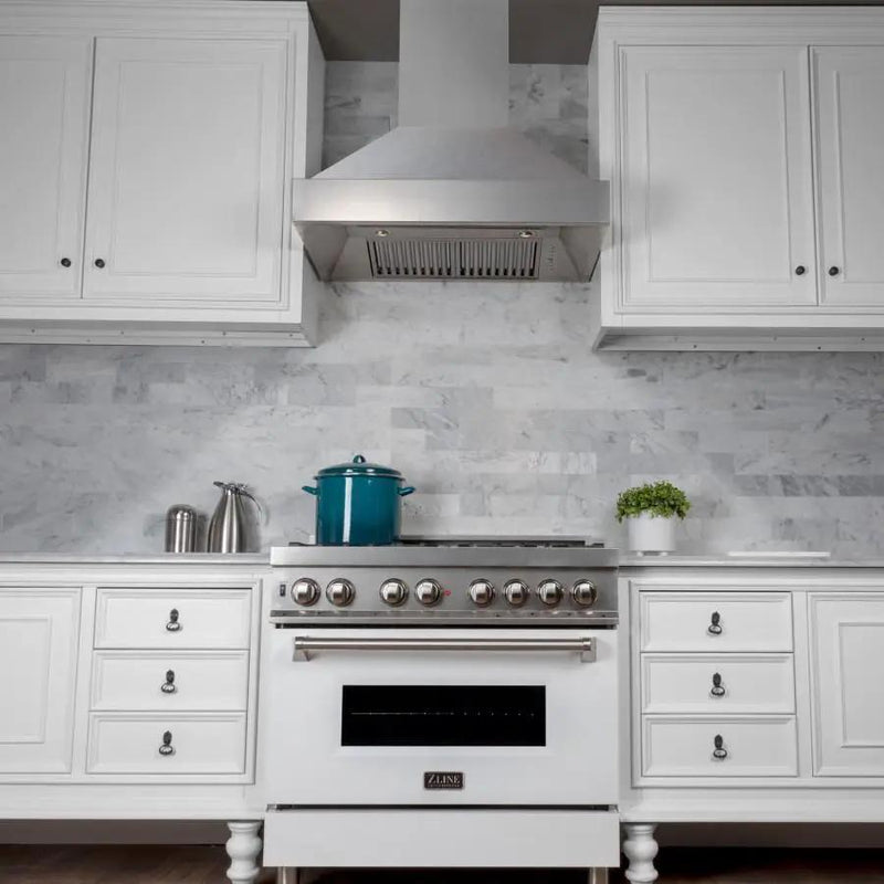ZLINE 48" Snow Finish Range Hood with Snow Finish Shell, 8654SN-48 by Farmhouse Kitchen and Bath