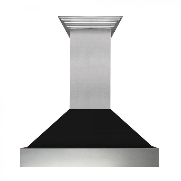 ZLINE 48" Snow Finish Wall Range Hood, Black Matte Shell, 8654BLM-48