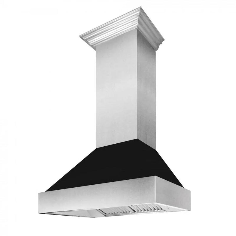 ZLINE 48" Snow Finish Wall Range Hood, Black Matte Shell, 8654BLM-48 by Farmhouse Kitchen and Bath