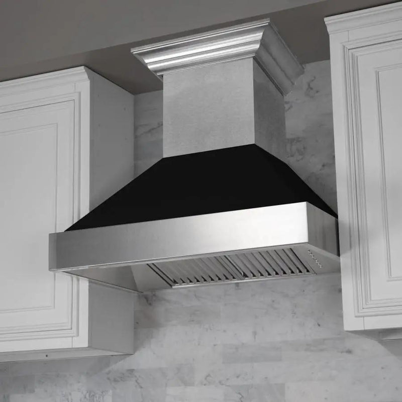 ZLINE 48" Snow Finish Wall Range Hood, Black Matte Shell, 8654BLM-48 by Farmhouse Kitchen and Bath