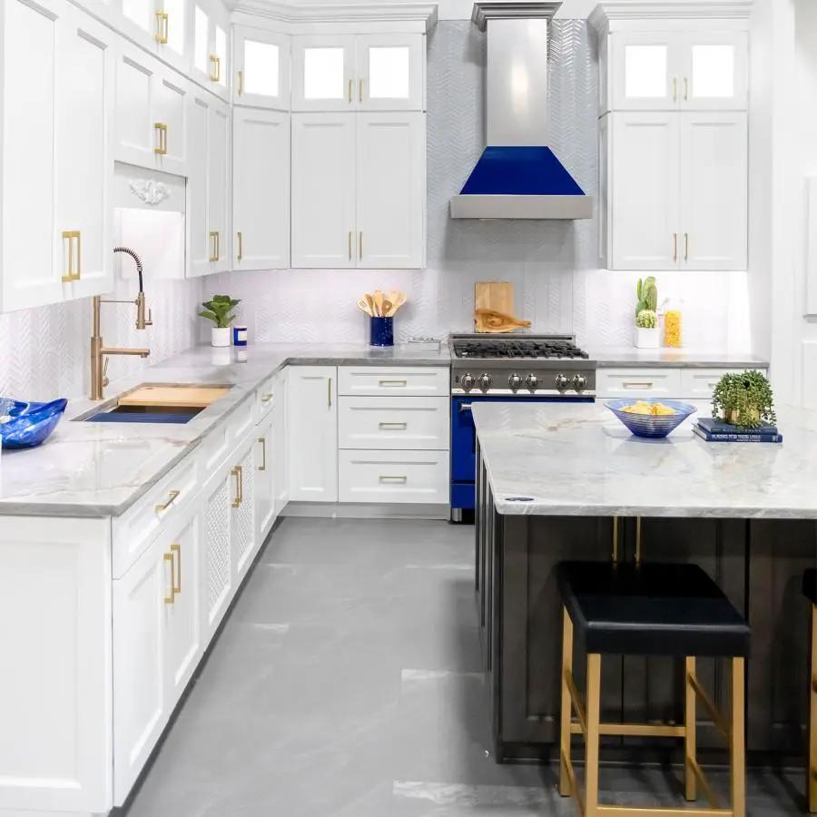 ZLINE 48" Snow Finish Wall Range Hood, Blue Gloss Shell, 8654BG-48 by Farmhouse Kitchen and Bath