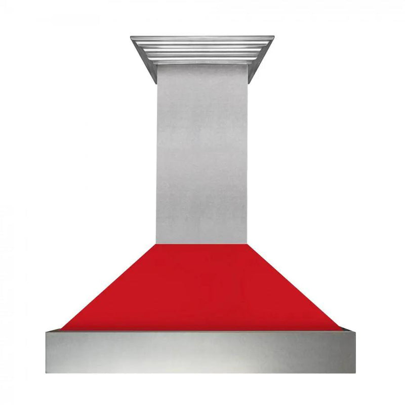 ZLINE 48" Snow Finish Wall Range Hood, Red Matte Shell, 8654RM-48 by Farmhouse Kitchen and Bath