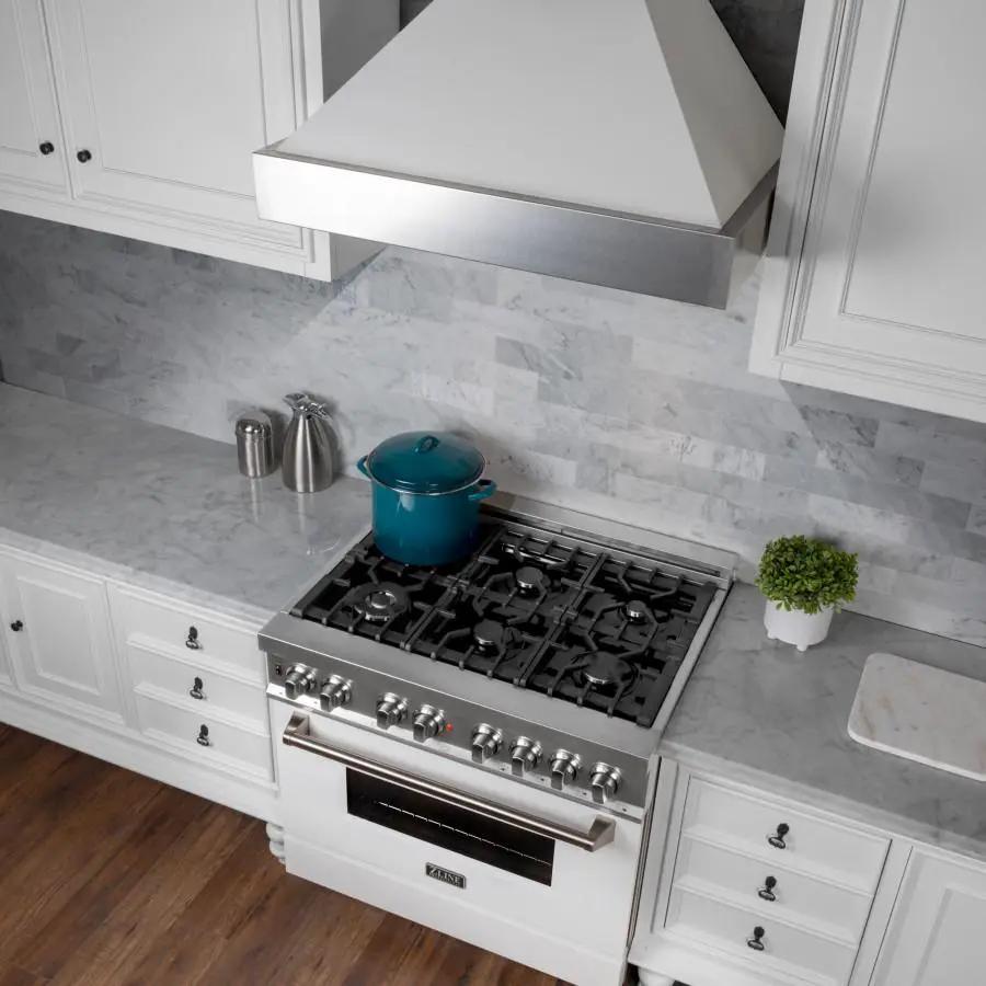 ZLINE 48" Snow Finish Wall Range Hood, White Matte Shell, 8654WM-48 by Farmhouse Kitchen and Bath