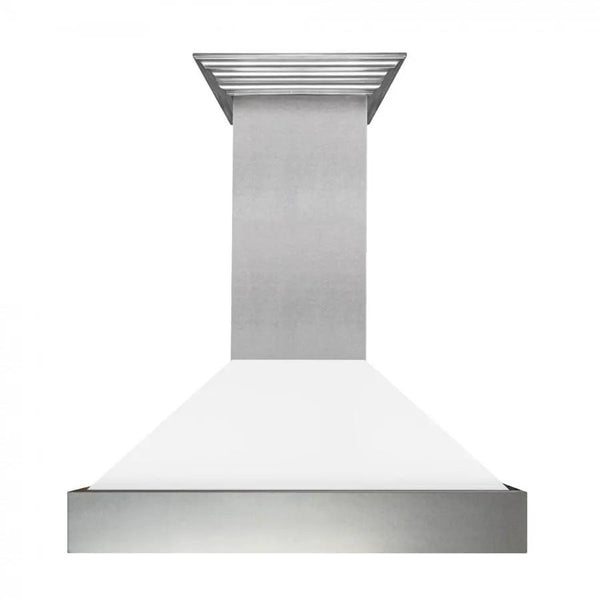 ZLINE 48" Snow Finish Wall Range Hood, White Matte Shell, 8654WM-48